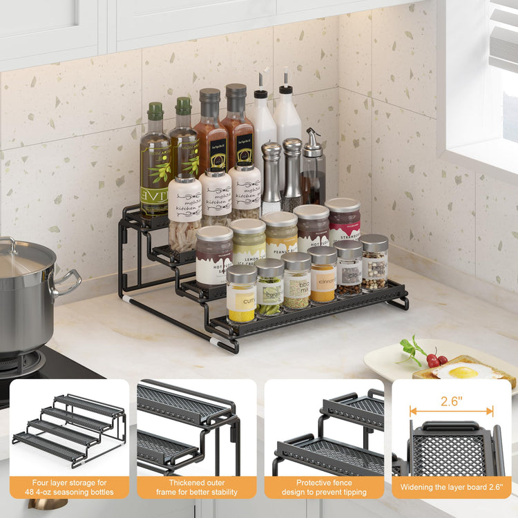 2 Pack Spice Rack Organizer for Cabinet (2 Count)