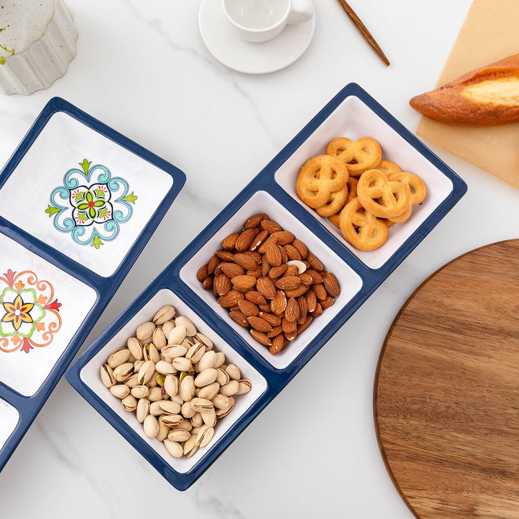 3 Section Divided Serving Trays (2 Count)