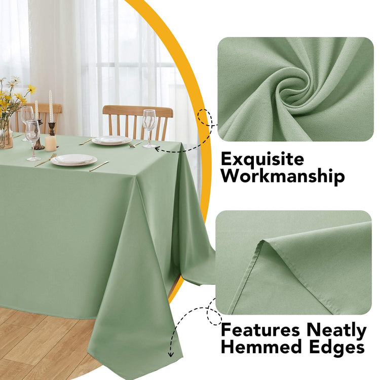 10 Pack Sage Green Tablecloths for Rectangle Tables