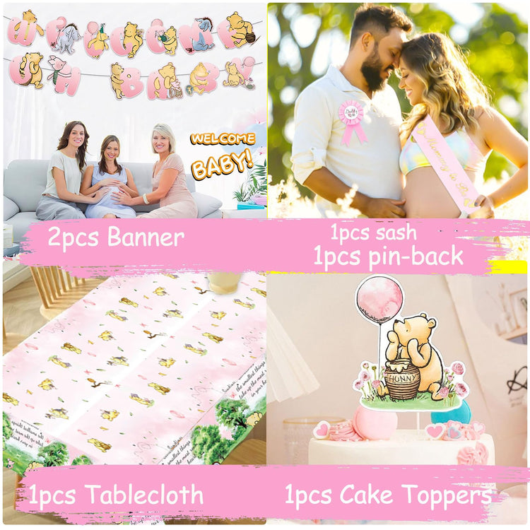 Pink Classic Winnie Baby Shower Decorations Kit