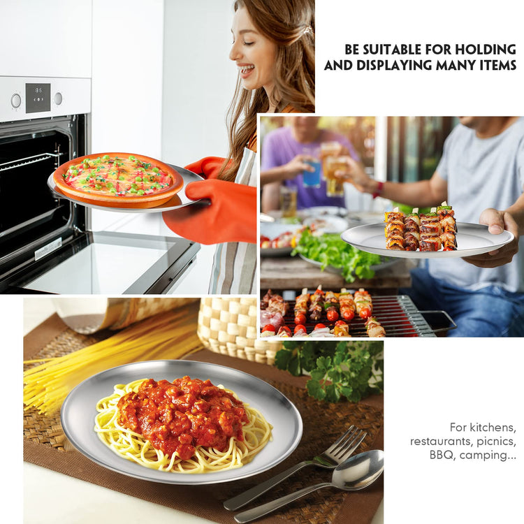 8 Pieces Silver Pizza Pans 10 Inch Bakeware (8 Count)