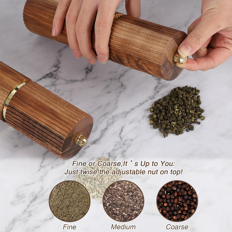 Wooden Salt and Pepper Grinder Set