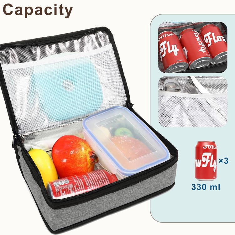 Small Insulated Lunch box Portable Soft Bag Mini Cooler Thermal Meal Tote Kit with Handle for Work & School