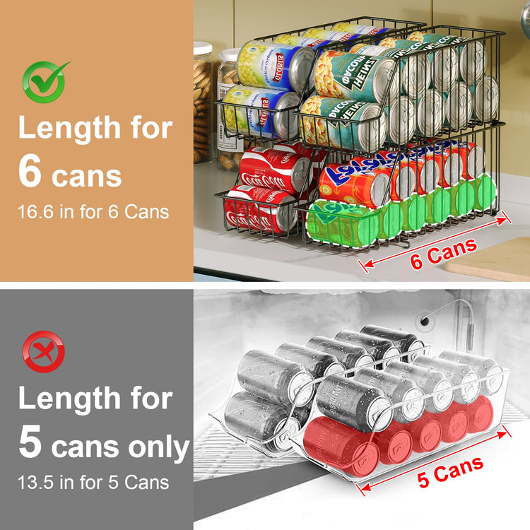 4 Tier Stackable Can Rack Organizer for Kitchen Pantry