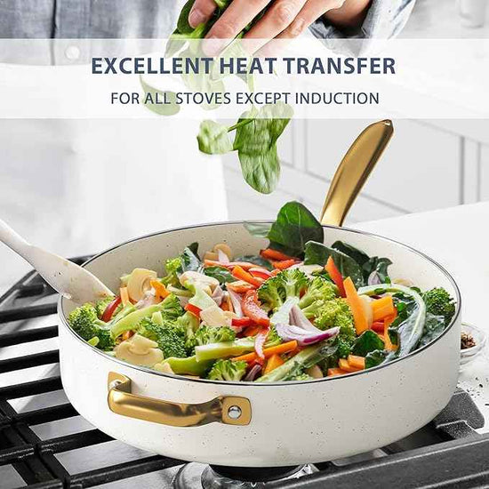 Pots and Pans Set Nonstick - Granite Cookware + Bakeware Set Kitchen Cookware Sets With Dutch Oven, Frying Pans, Saucepan, Sauté Pan, Silicone Utensils, Cookie Sheet, Baking Pan Set for Cooking Gifts
