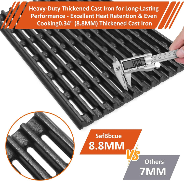 SafBbcue Upgrade 720-0830H Grill Grates for Nexgrill 720-0888N 720-0830A 720-0670C 720-0888S 720-0783EH 720-0888 720-0783W Charbroil 463449914 463446015 Grill Parts Heacy-Duty Cast Iron