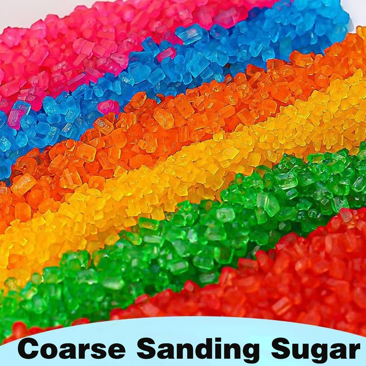 4 Colors Sanding Sugar for Baking Edible Sparkling Coarse Sugar Crystals Sprinkles for Baking Cake Cookie Cupcake Topper Ice Cream Decoration Supplies（Purple Yellow Green Pink）