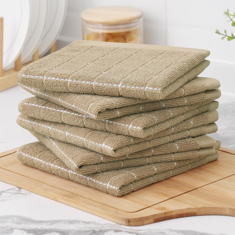 100% Cotton Terry Kitchen Dish Cloths (6 Count)