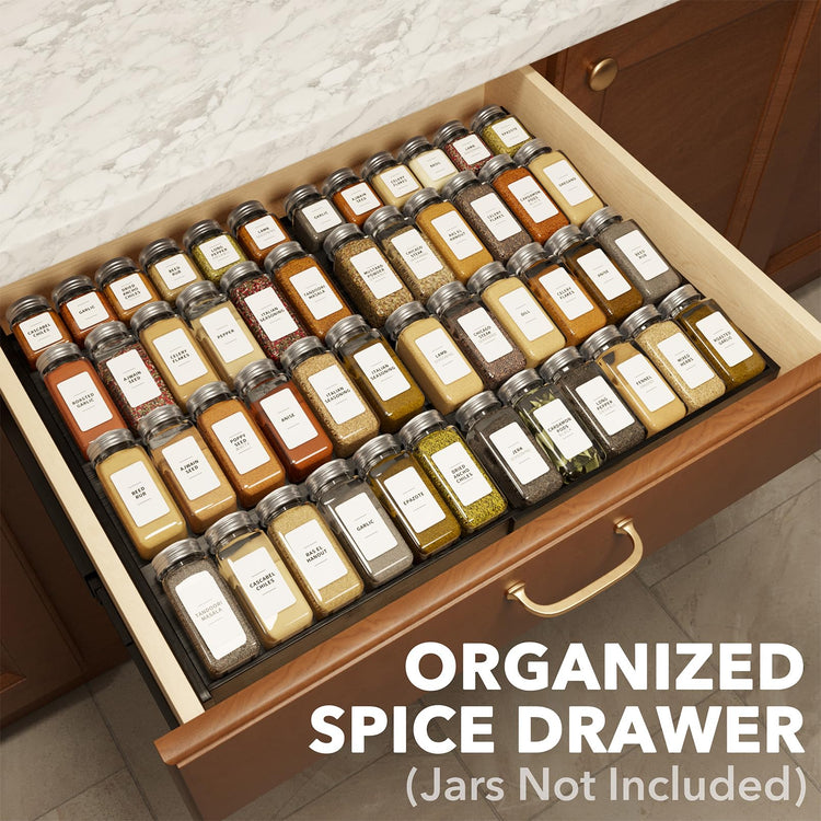 Bamboo Black Spice Drawer Organizer
