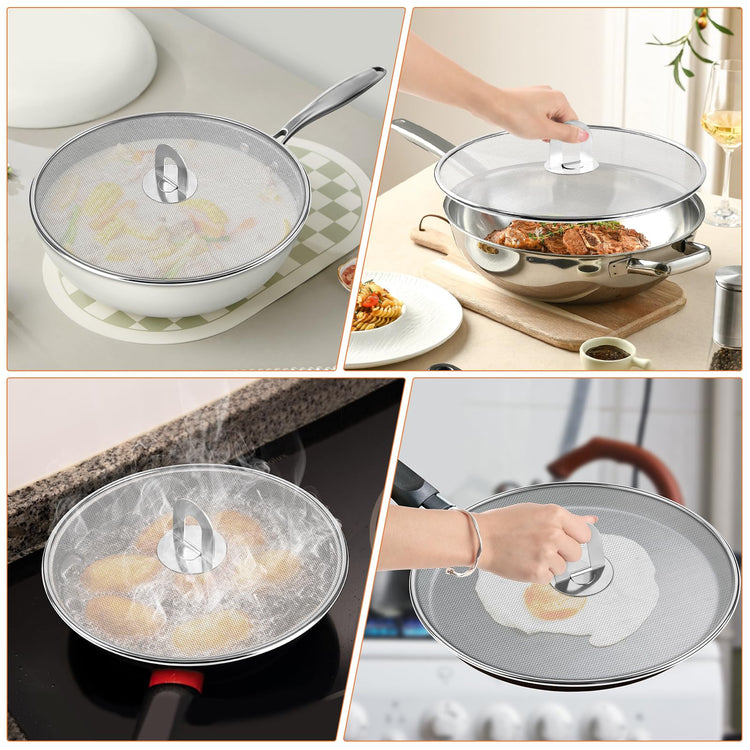 3 Pack Splatter Screens for Frying Pan