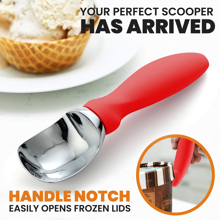Stainless Steel Ice Cream Scoop with Soft Grip Handle