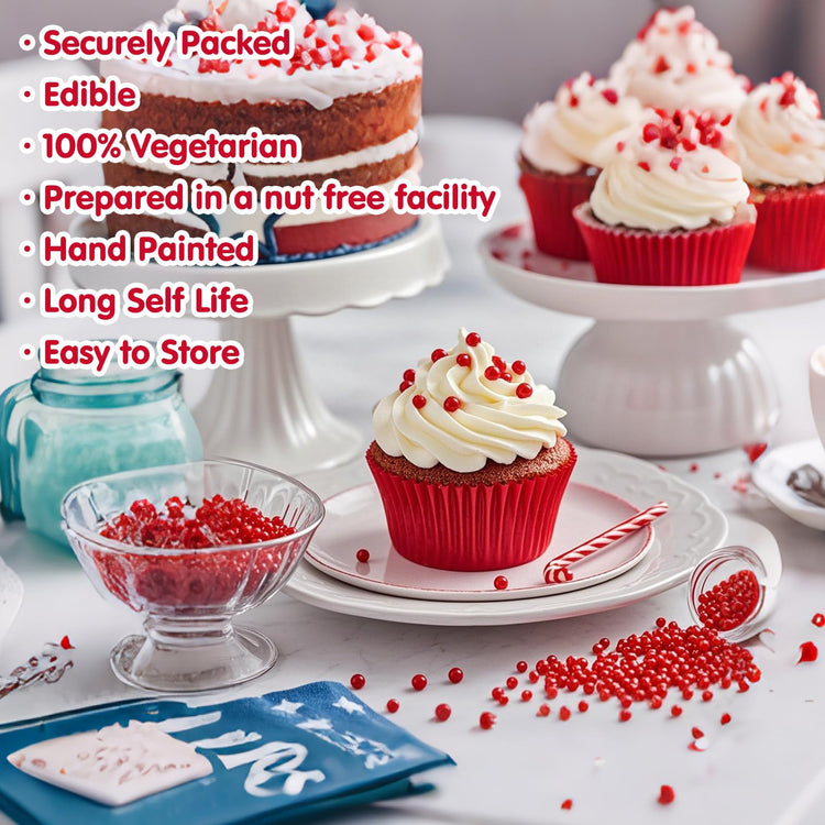 Edible Red Pearl Sprinkles (4.5 Ounce)