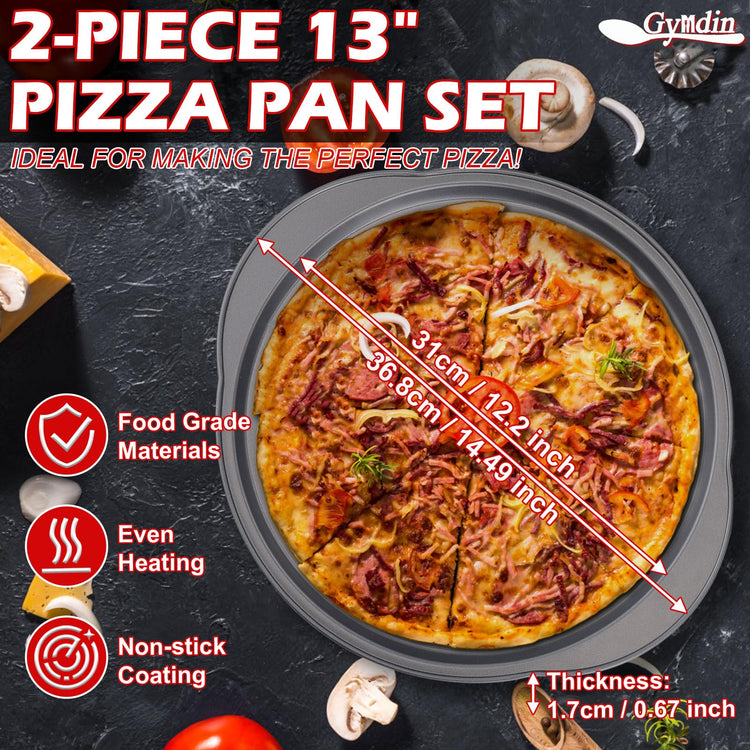 13" Round Pizza Pan for Oven (2 Count)