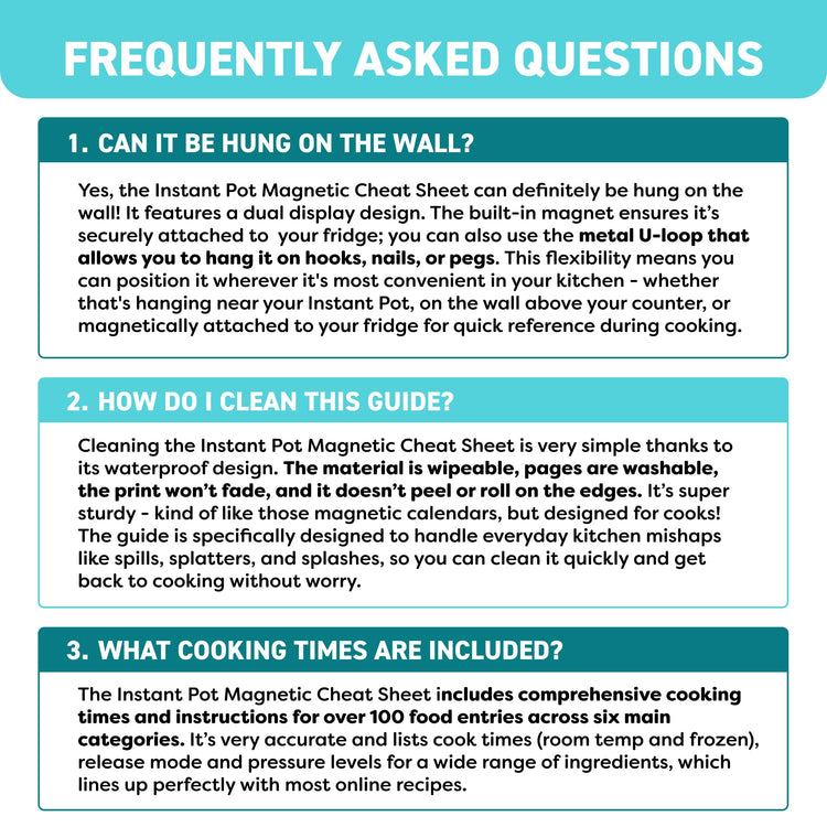 Instant Pot Magnetic Cheat Sheet Magnet