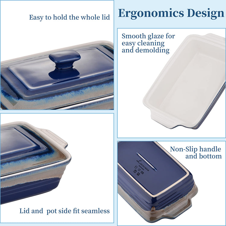 4.5 Quart Ceramic Casserole Dish with Lid