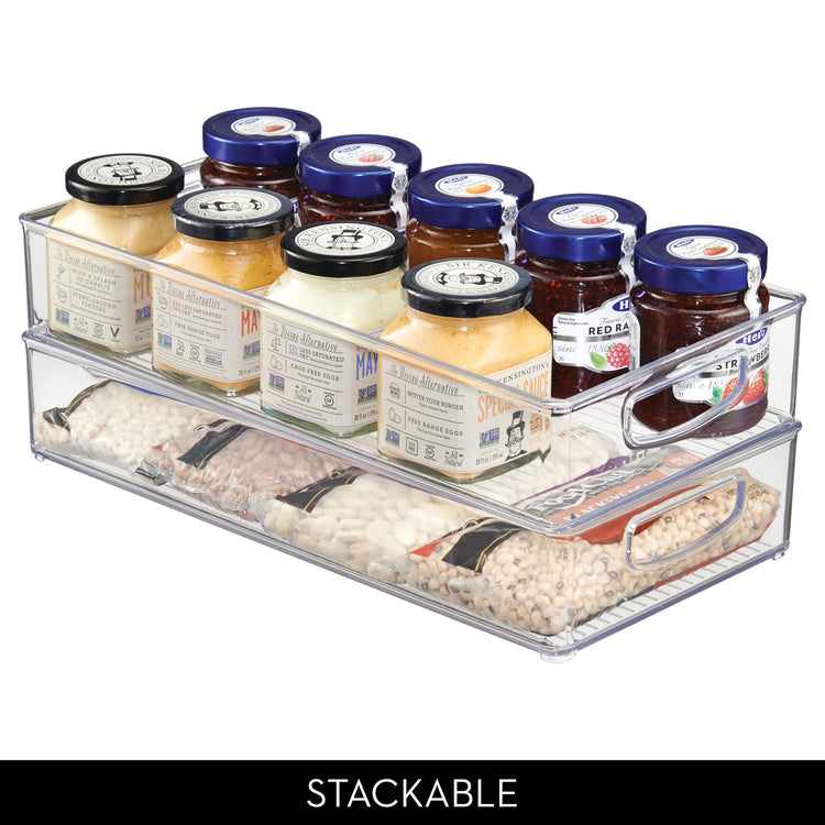Stackable Clear Plastic Extra Long Pantry Organizers