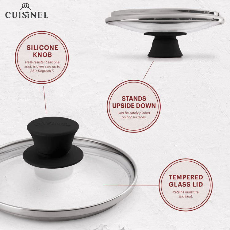 Glass Lid - 6"-inch/15.24-cm/158mm - Compatible with Lodge - Fully Assembled Tempered Replacement Cover - Oven Safe for Skillets Pots Pans - For Any Cookware: Cast Iron, Stainless, Non-Stick