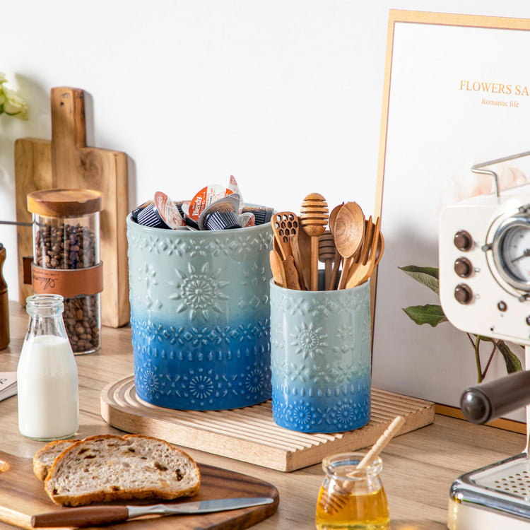 7.2"+5.4" Ceramic Utensil Holder Set of 2 (2 Count)