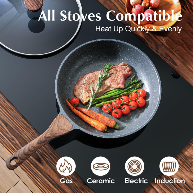 Nonstick Frying Pan Skillet with Lid