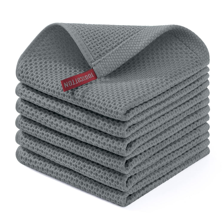 100% Cotton Waffle Weave Kitchen Dish Cloths 6 (6 Count)