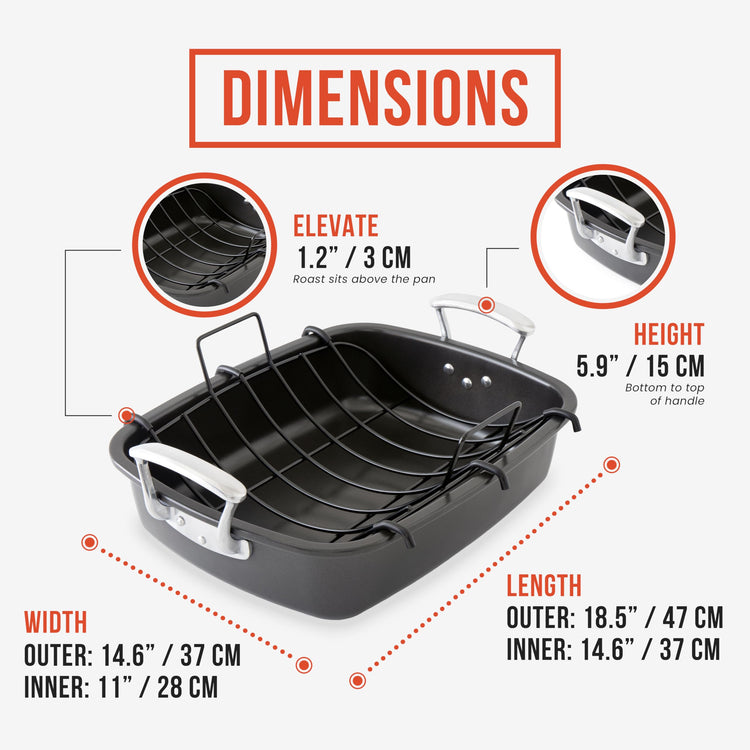 Deluxe Large Carbon Steel Roasting Pan with U