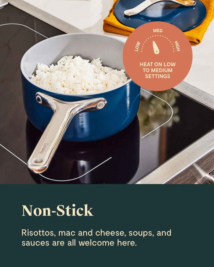 Non Stick 3 qt Ceramic Sauce Pan with Lid
