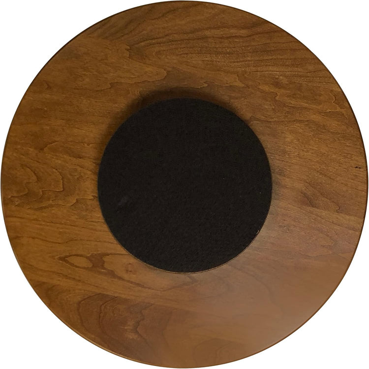 Rustic Red Door Co. Wooden Lazy Susan Turntable - Spinning, Solid Wood Lazy Susan Organizer - Turntable for Table Top/Counter Top - 360 Rotating Swivel (14", Rustic Cherry Wood, Seely Stain)