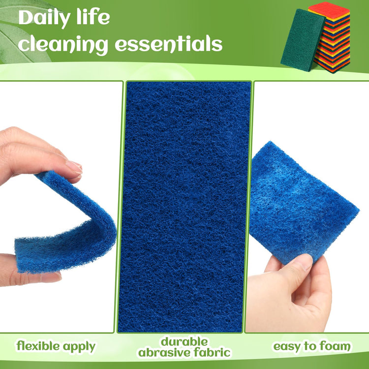 100 Pcs Non Scratch Scouring Pads for Kitchen Dish