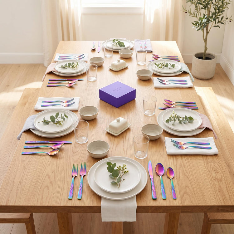 30 Piece Rainbow Silverware Set for 6 (30 Count)