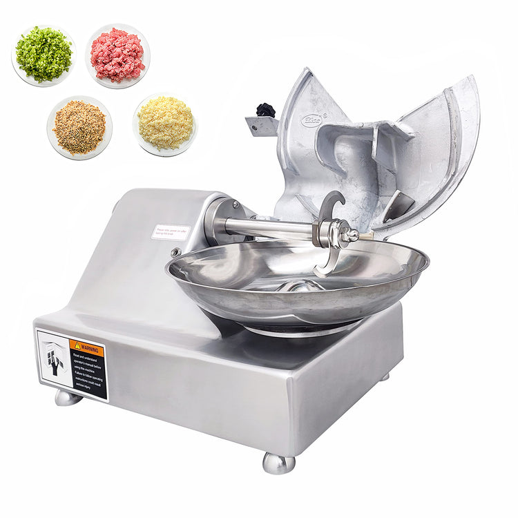Commercial Food Processor & Vegetable Chopper 5.5L Multifunction Meat Bowl Cutter Mixer & Buffalo Chopper with 304 SS Blade for Meat Vegetable Cutter Processor Machine 110V 550W 120kg