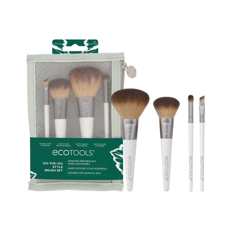 On-The-Go Makeup Brush Kit, Travel Makeup Brush Set (4 Count)