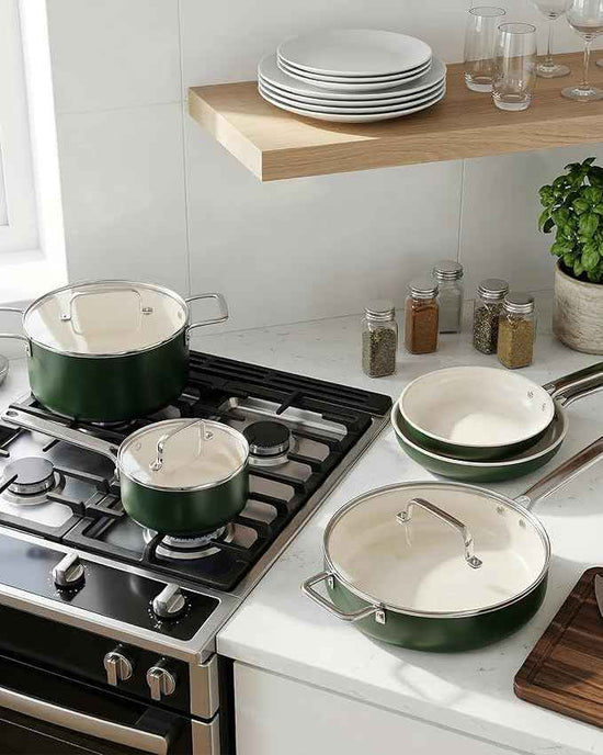 Pots and Pans Set - Nonstick Creamic Kitchen Cookware Sets Non Toxic Cookware Set With Dutch Oven, Frying Pan, Saucepan, Sauté Pan, Cooking Utensils Set, Pots and Pans for Cooking Set Gifts