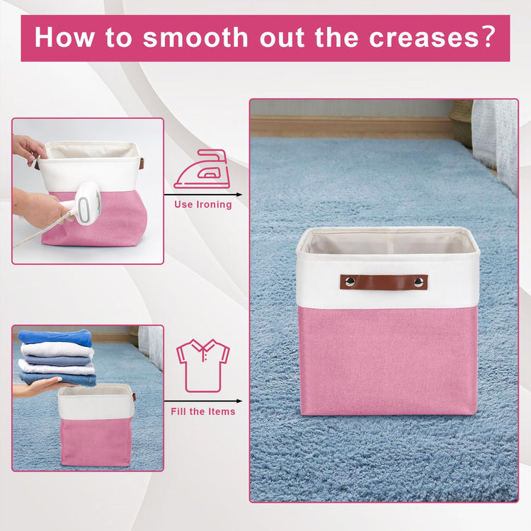 Collapsible Fabric Storage Cubes 11x11 Cube Storage Bins (4 Count)