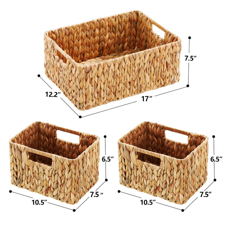 Water Hyacinth Storage Baskets (3 Count)