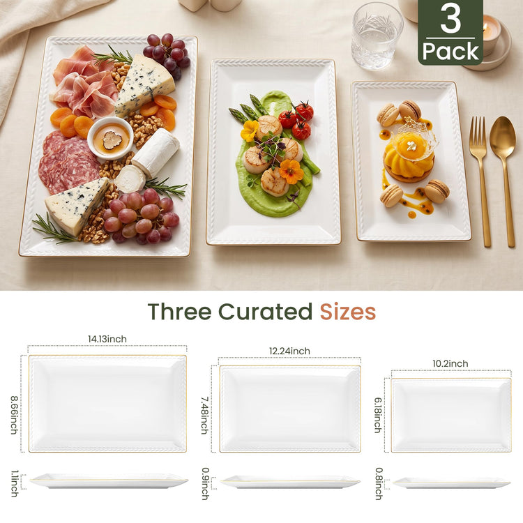 Ceramic Serving Platter Set (3 Count)
