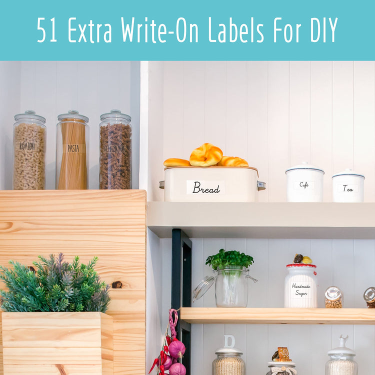 612 All Caps Minimalist Pantry Food Labels (612 Count)
