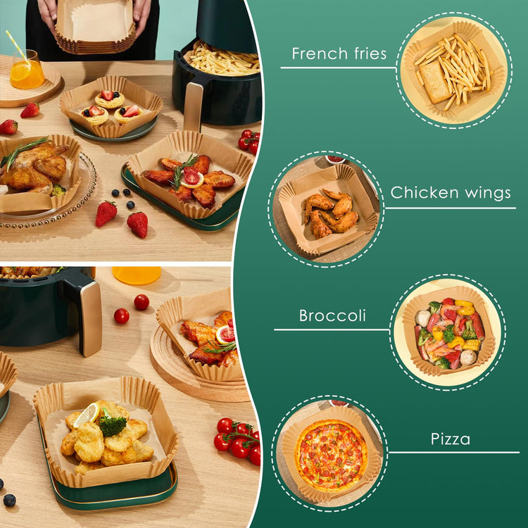 125PCS 4.7 Inch Square Air Fryer Liners Disposable for 1 (125 Count)