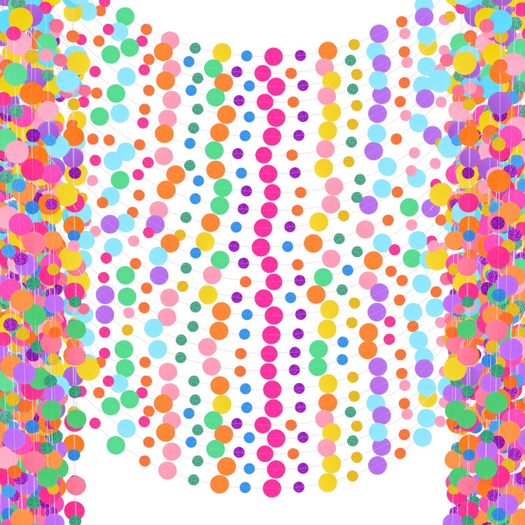 40 Pieces Circle Garland Party Paper Dot Banners (524 Foot)