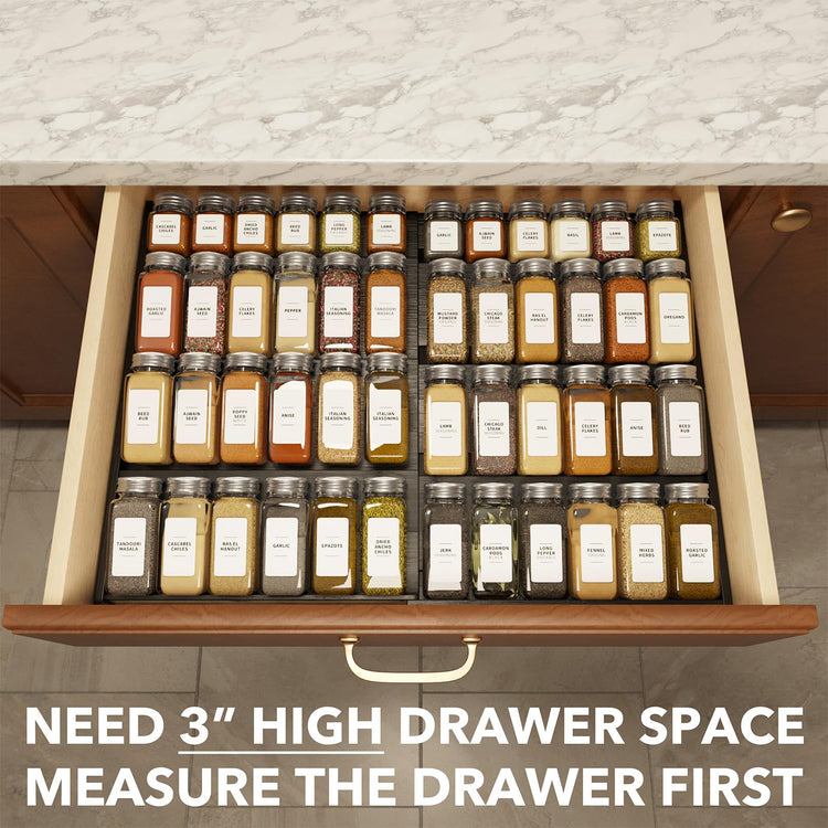 Bamboo Black Spice Drawer Organizer