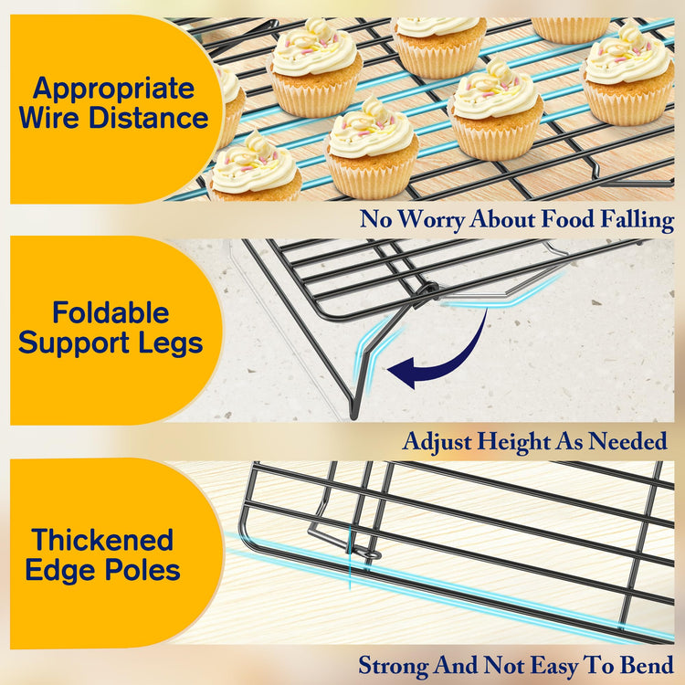 3 Tier Stackable Cooling Rack for Batch Cooling Cookie