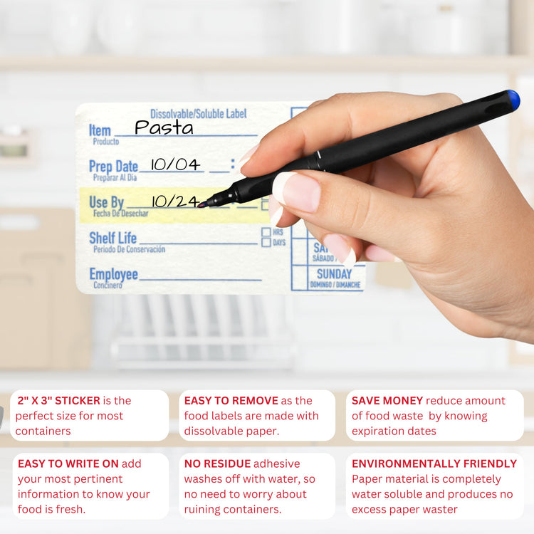 2x3 Dissolvable Food Labels