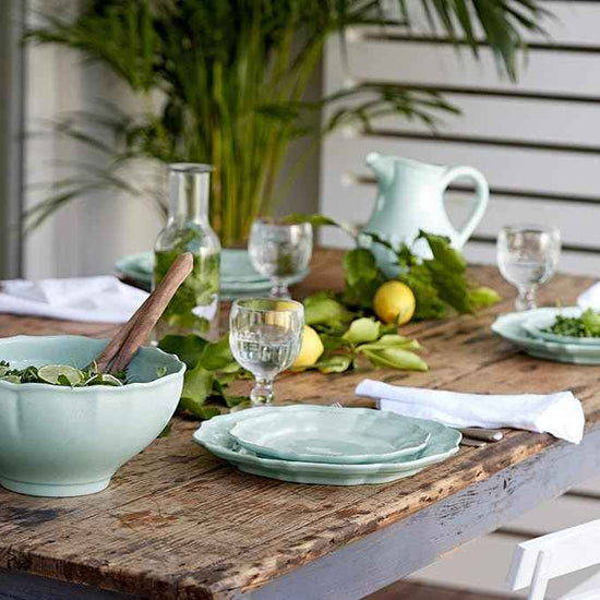 Casafina Ceramic Stoneware 10" x 5", 125 oz Serving Bowl - Impressions Collection, Robin's Egg Blue | Microwave & Dishwasher Safe Dinnerware | Food Safe Glazing | Restaurant Quality Serveware