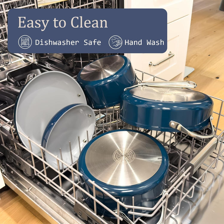 Nonstick Ceramic Frying Pan 10" Non Toxic Cooking Skillet for Eggs Pancakes & Stir Fry Even Heat Distribution PTFE/PFOA/PFAS Free Oven Safe Up to 500°F All Cooktops Compatible -Avocado Green