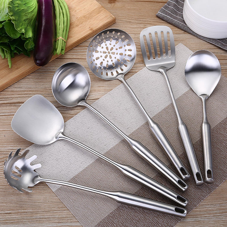 Cooking Utensils Set Stainless Steel Kitchen Metal Serving Utensils Set of 6 Pcs (6 Count)