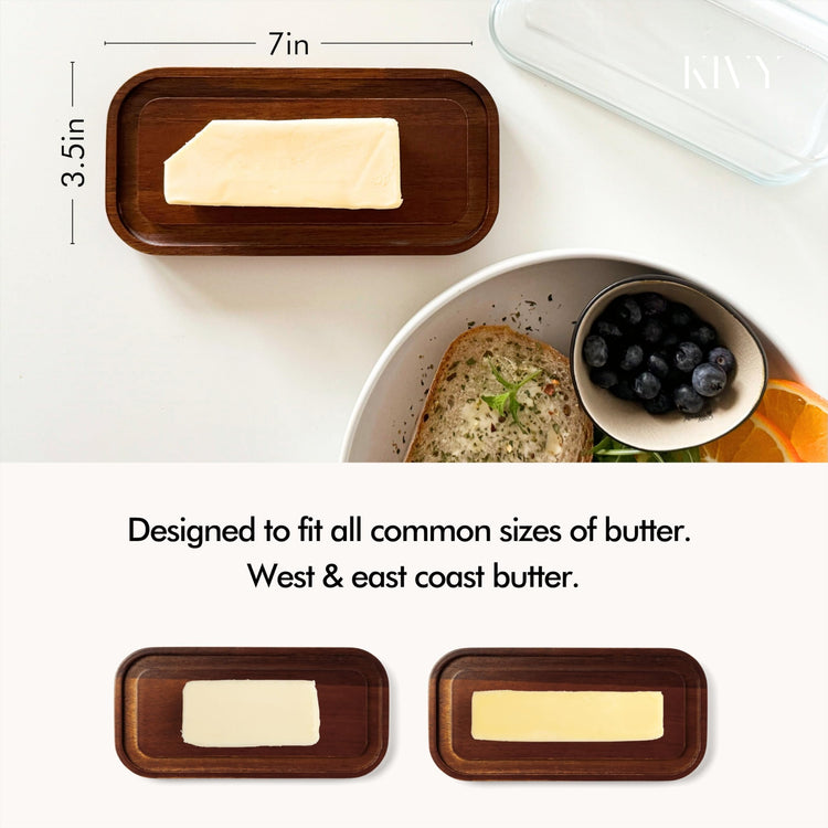 Glass butter dish with airtight lid that keeps butter soft