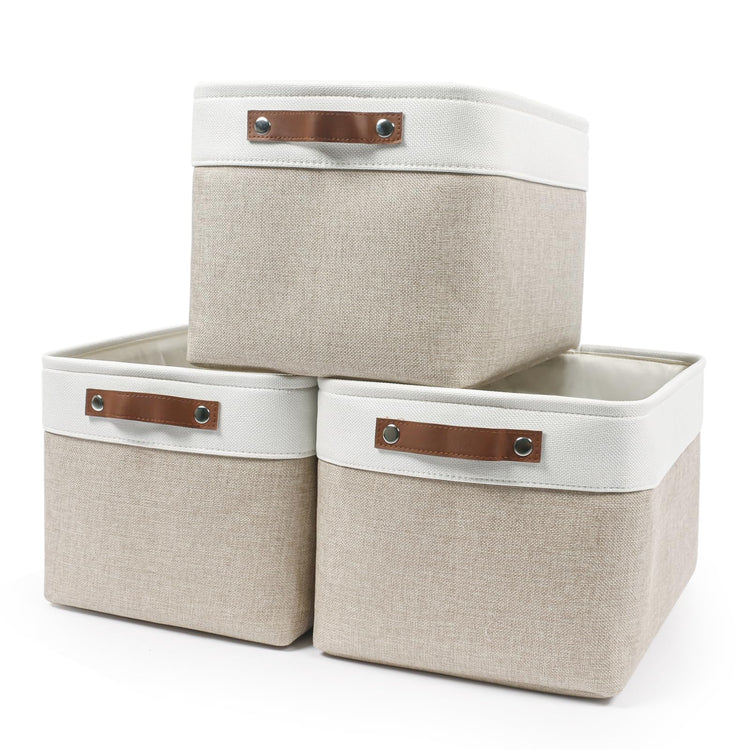 Storage Bins Large Fabric Storage Baskets for Shelves 3 Pack (3 Count)