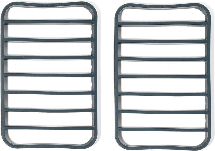 The Silicone Kitchen Silicone Roasting Rack Pan Extra Large, Dishwasher Safe, BPA Free, Non-Toxic, 7 in by 10.75 in, Navy, 2 Pack