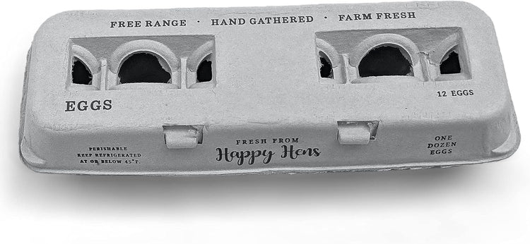 Egg Cartons- Adorable Printed Design for Farm Fresh Eggs, Recycled Paper Cardboard, Sturdy & Reusable, Holds up to XL Chicken Eggs (Blank Stamping, 90)