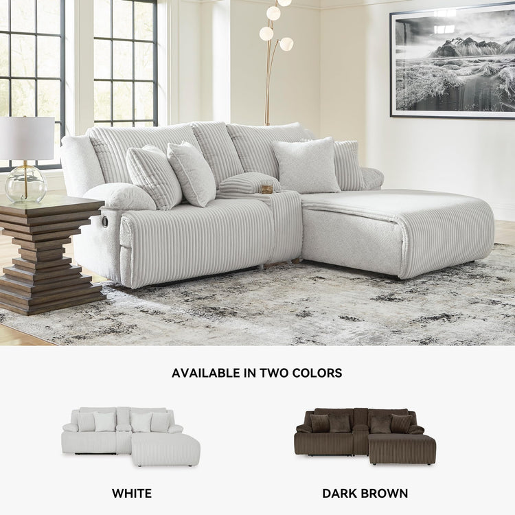Top Tier Reclining Sectional Sofa with Chaise (3 Count)
