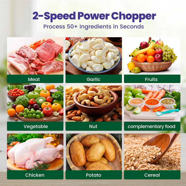 800W 2 12cup Food Chopper LED Timer 3